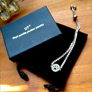 U7 Fashion Paw Print Rhinestone Adjustable Bracelet
